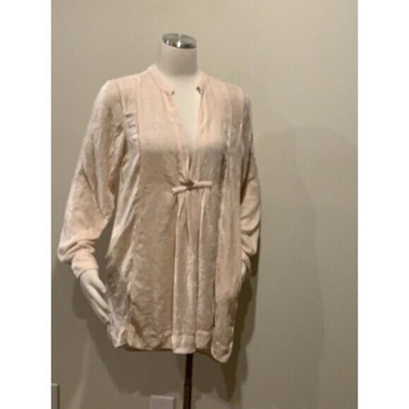 CP Shades X Free People Jacey Pink Velvet V-neck Silk Blend Tunic Dress XS $268 - Picture 6 of 11